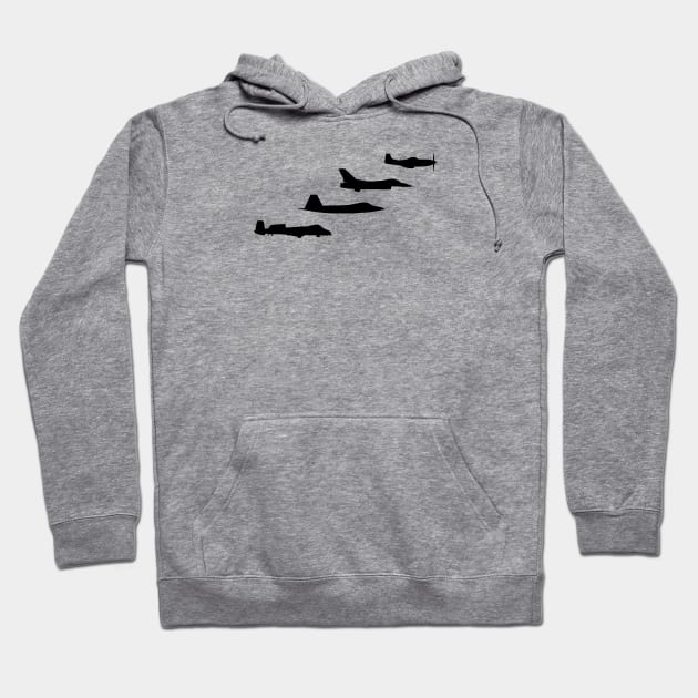 Heritage Flight - Mustang, Warthog, Viper, Raptor - Airshow Formation Hoodie by Vidision Avgeek